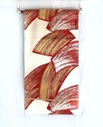 Vintage Nagoya Obi - Retro Modern Off-white With Red  Golden  And Silver Touches
