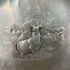 Vtg Wendell August Forge Handmade Hammered Aluminum 8 5    Plate  Elk Deer Buck
