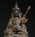 7 8  Tibet Buddhism Pure Bronze Gilt Guru Padmasambhava Rinpoche Buddha Statue
