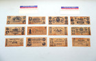 Confederate Antiqued Reproduction Currency- Set A   B - 12 Notes Total Free Ship