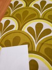 Awesome Rare Vintage Mid Century Retro 70s 60s Grn Yel Lemon Slices Fabric  Look