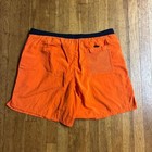 Speedo Vintage Orange Navy Colorblock Swim Trunks Mens Large Mesh Lined Shorts