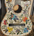 Hand Crafted Mosaic Wall Art - Stained Glass -guitar