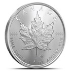 2025 1 Oz Canadian Silver Maple Leaf Coin  bu      