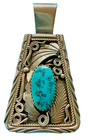 Super Justin Morris Navajo Sleeping Beauty Turquoise And Sterling Silver Pendant