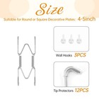 3 Pack Plate Hangers Wall 4-6 Inch Stainless Steel Invisible Wire Holder