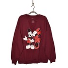 Disney  65 Mickey   Minnie Mouse Cutout Choker Neck Sweatshirt Burgundy 2x