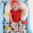 Ivita 20  Lifelike Newborn Baby Girl Silicone Reborn Baby Big Doll Kids Gift