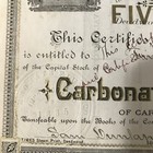 Carbonate Flume Company Stock Certificate 1885 Dakota Territory Signed