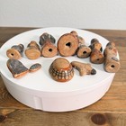 Vintage Tonala Mexican Ceramic Hand Painted Folk Art Holy Nativity Set