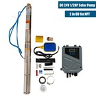 Dc 24 250w 2  Solar Pump Submersible Pump Bore Deep Well Pump   Mppt Controller
