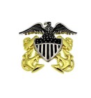Wwii Us Navy Officer Cap Badge Pin Metal Captain Admiral Hat Gold   Silver Eagle