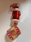 Christopher Radko Drummer Santa Glass Christmas Ornament 9    Rare Vintage