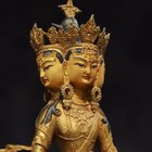 12  Old Antique Tibetan Buddhism Temple Bronze 24k Gilt Vajra Bodhisattva Statue