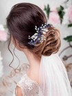 Bride Wedding Hair Comb Blue Rhinestone Bridal Hair Accessories For Wedding H   