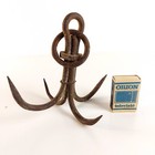 Antique Iron Grappling Hook  Rustic Anchor Spear  Nautical Maritime Decor  Small