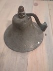 Vintage Brass Ship Bell Wall Mount Patina Nautical Coastal Dinner Bell