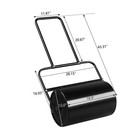 19  Push-pull Garden Lawn Roller Iron 10gal Cylindrical Flatten Land Turf Black