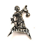 2x Metallica Pewter Pins  1  And Justice For All     2  Damage Inc Skull    Rare