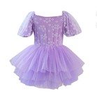 Flower Girls Purple Dress Tutu Birthday Party Princess Dance Dress 4-5t New