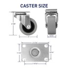 2  Casters Set Of 4  Heavy Duty Rubber Caster Wheels Swivel Plate Castors Pac   