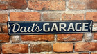 Vintage Retro Style 20 x3 25  Open Roads Embossed  dad s Garage  Street Sign