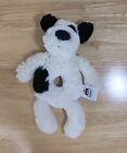 Jellycat Bashful Black Cream Puppy Soft Plush Baby Toy Ring Rattle Dog White 7   