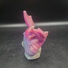 Vtg Hand Poured Dragon Candle Fantasy Wax Sculpture Pink Purple Dragon Figure