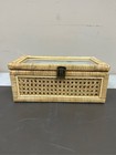 Rattan Display Boxes With Glass Lids - Rectangular Decorative Storage Box For Sh