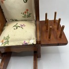 Vintage Handmade Rocking Chair Pin Cushion Thread Holder Wood 9x7 5x4   
