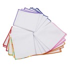 Men s Colorful Sewing Edge White Pocket Square Solid Color Handkerchief Hanky