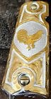 1911 Rooster Gallos Mexican Cachas Premium Silver And 24k Gold Plated Gun Grips