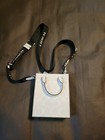 Coach Signature Logo Mini Tote Top Handle Crossbody Zip Small White Black