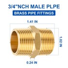 2 Pcs Efield 3 4  X3 4  Male Npt  Hex Nipple Pipe Adapters  brass Fittings