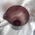 Large Antique Amethyst Bubble Glass Pitcher Rare Clear Swirl Handle 10 5    Tall