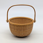 Rare Nantucket Lightship Basket Small Black Walnut   Ash Vtg Basketville Vermont