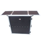 Prox Xs-djstn Fold Away Dj Performance Desk Facade With Wheels  Silver On Black