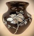 Rare Antique Heintz 3817b Sterling On Bronze Floral Vase Arts   Crafts C1912
