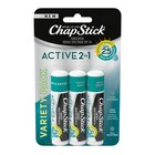 Chapstick Active 2-in-1 Variety Pack  Unscented  Wild Berry And Fresh Mint  Spf