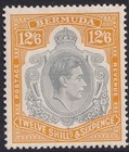 Bermuda Stamps August 1938 12 6 Grey   Orange Yellow  issue 3  Mh Sg120b Cv   100