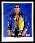 Wwe The Rock P-583 Signed 8x10 Promo Photo With Proof And Psa Coa Very Rare Dj