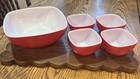 Pyrex 515 B-015 Vintage 1 5 Qt Hostess Red Square Casserole Dish   4 407 Bowls