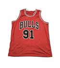 Dennis Rodman  91 Autographed Custom Red Chicago Bulls Stat Jersey Coa-b a 