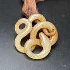 Chinese Antique Tang Dynasty Hetian Ancient Jade Carved Snake Jade Pendants