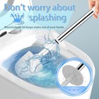 Compact Toilet Bowl Brush And Holder Set With Stainless Steel Handle Hard