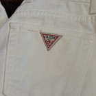 Vintage 90s Guess Jeans White Denim Size 29 High Waisted Straight Leg Rare