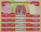 250 000 New Iraqi Dinar - 10 Unc 25k Banknotes Of Iraq Currency  Uv Verified