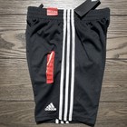 Adidas Boys Black Mesh Basketball Shorts White 3-stripes Drawstring Size M