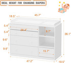 Changing Table Dresser  Baby Classic Nursery Dresser With 5 Drawers And 2 Shelve