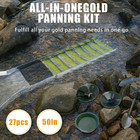 27pcs Complete Gold Panning Kit With 50  Folding Sluice Box  Portable Aluminum A